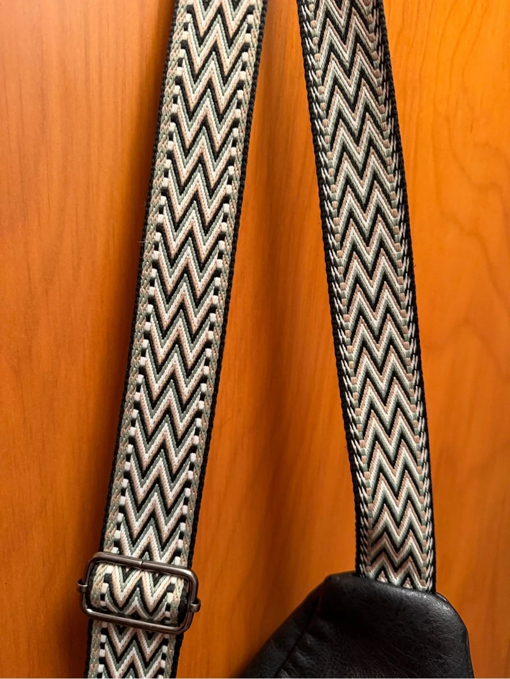 Black Studded Crossbody Sling Bag - Compact Everyday Carry